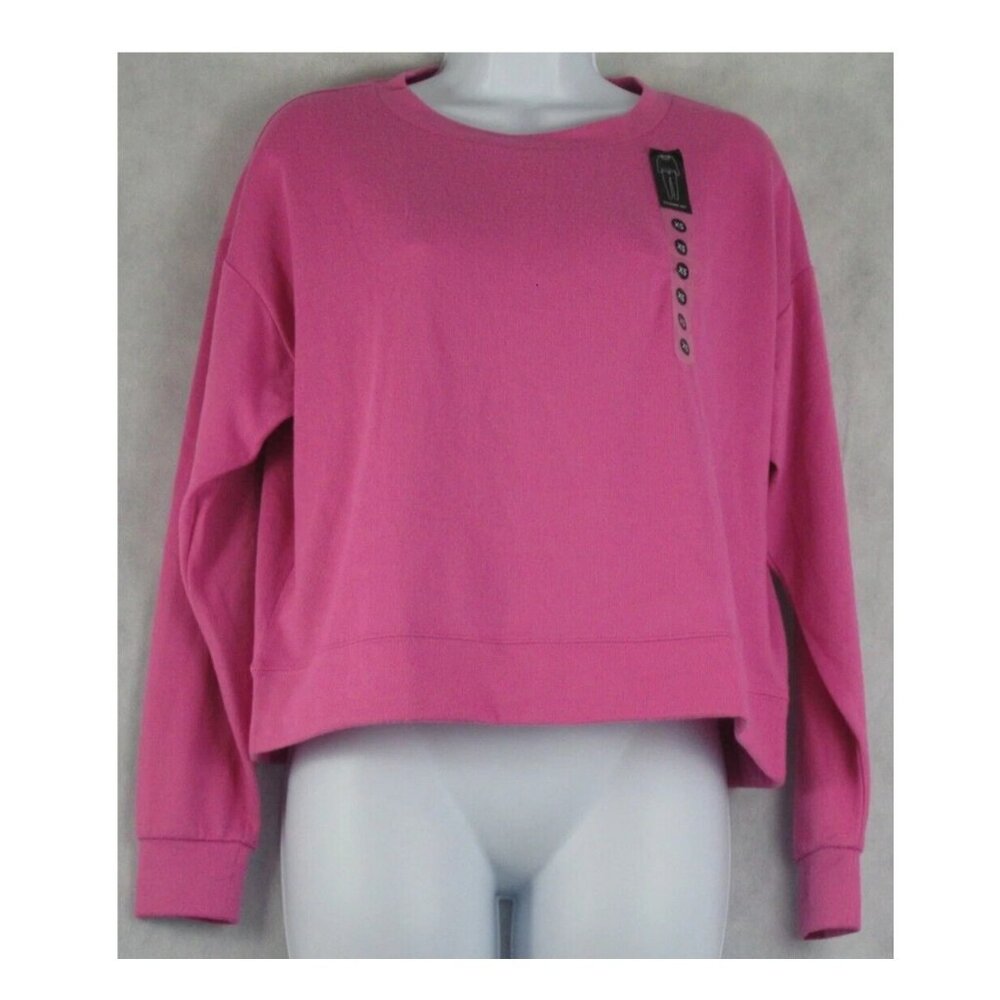 Jenni Women's Polyester Long-Sleeve Lounge Pajama Top, Pink Tease, XS
